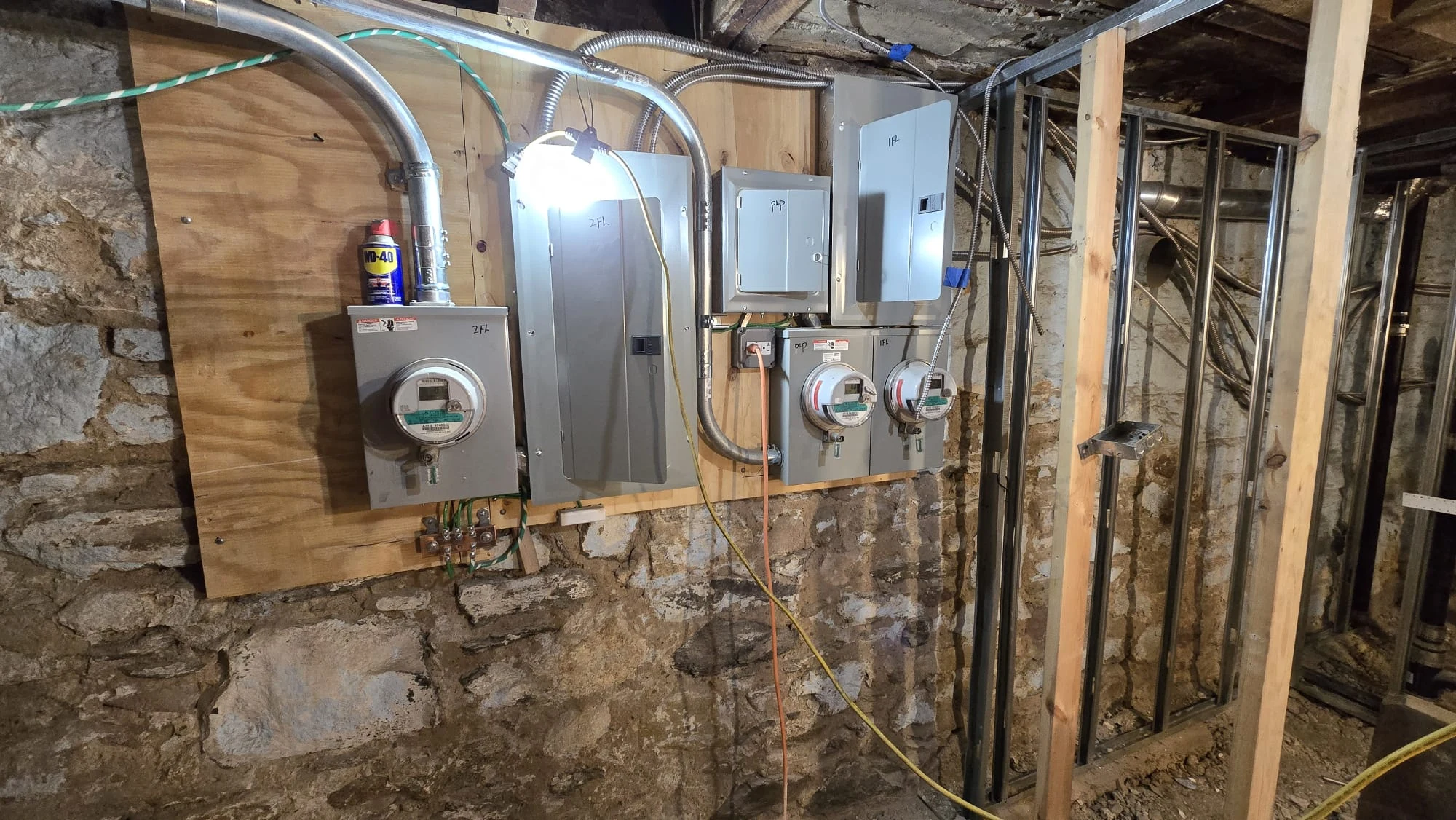 Basement Electrical Meters & Sub-Panel